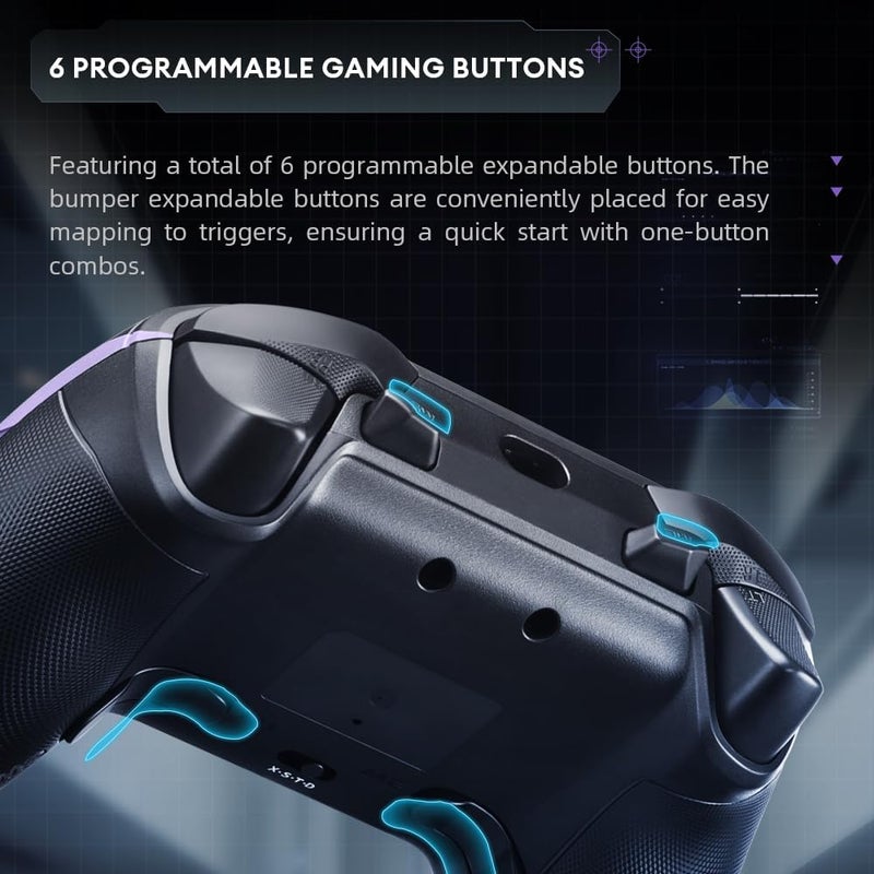 ThundeRobot G50S Wireless Gaming Controller 1000Hz Ultra-Low Latency Bluetooth Controller for PC/Switch/Android with Hall Effect Joysticks & Triggers, Gyroscope, and 6 Programmable Buttons [video game] - Image 5